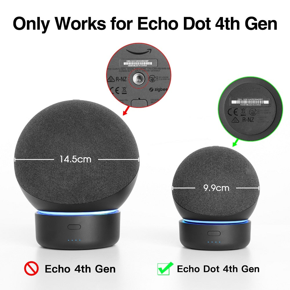 Base de bateria portátil para Alexa Echo Dot D4/D5