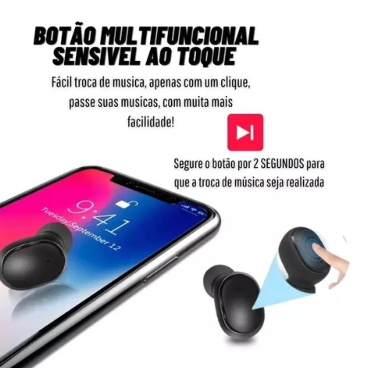 Fone de ouvido Bluetooth Dual Led 5.0 Airdots Air