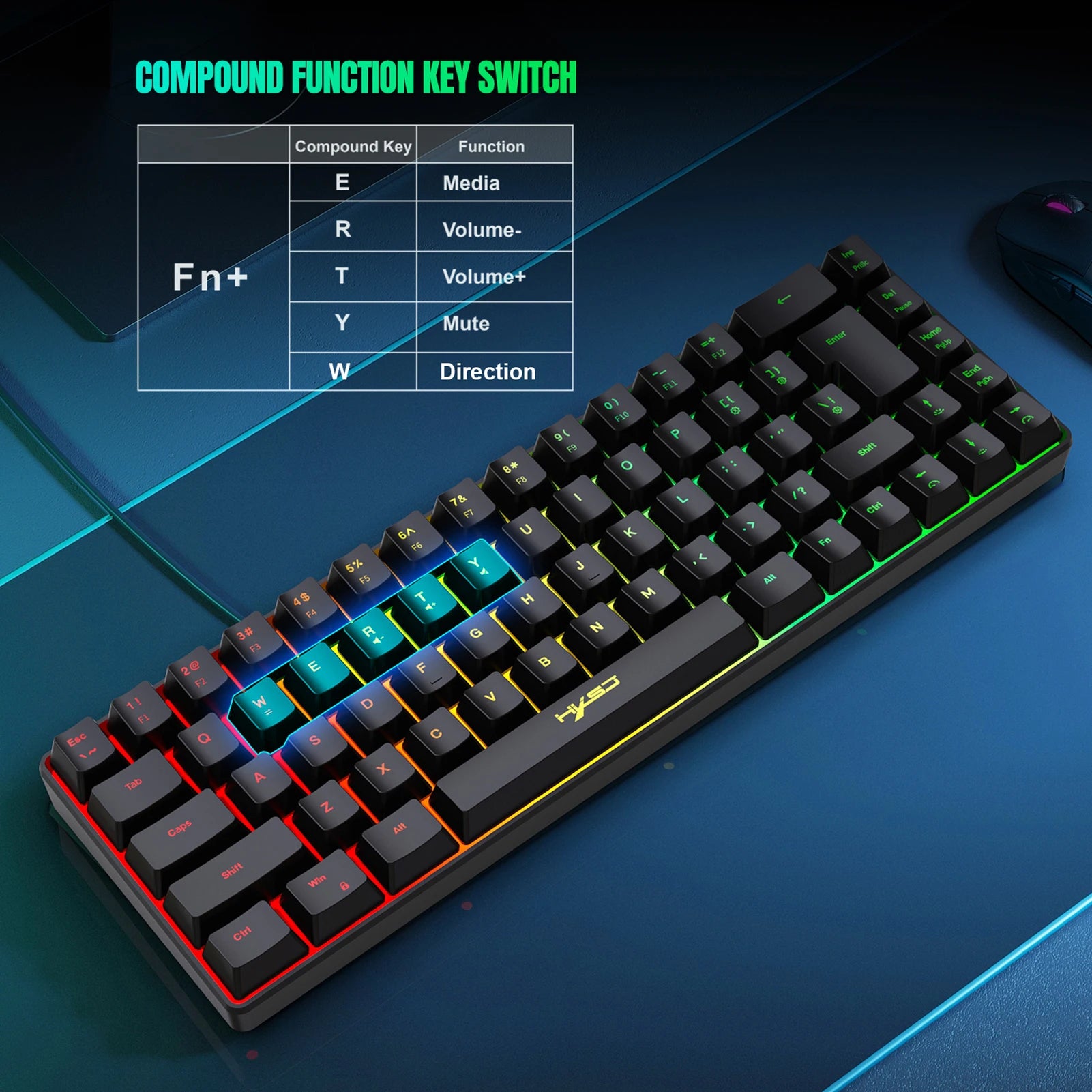 Teclado mecânico com fio V200 RGB