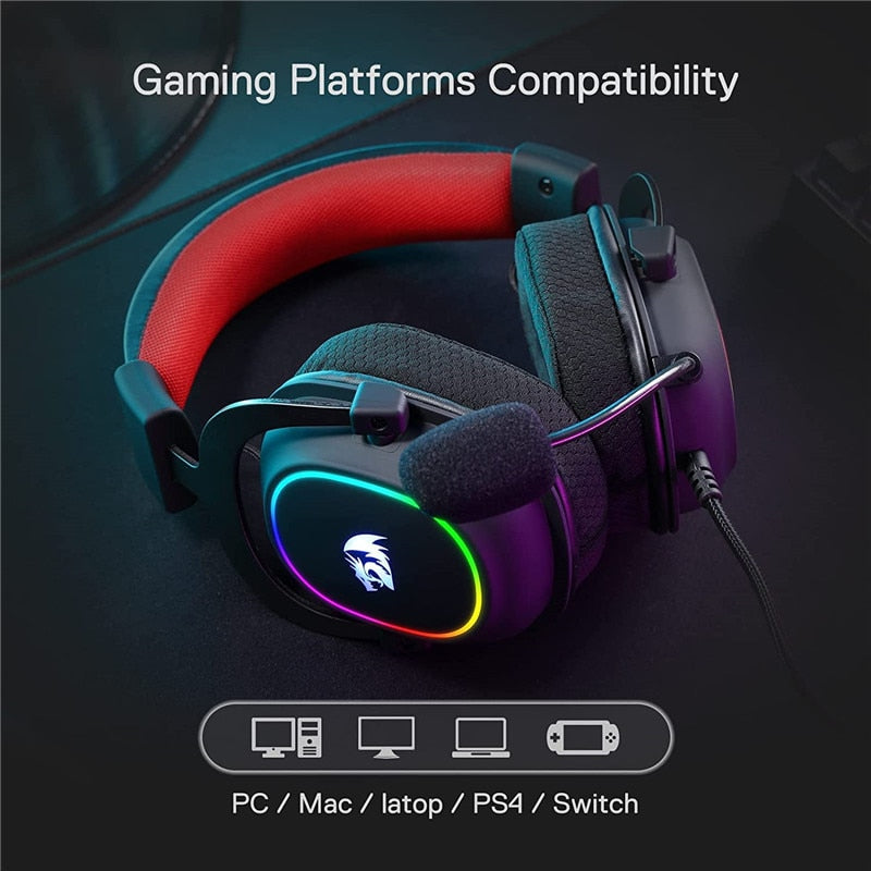 Fone de ouvido Redragon H510 Zeus X Wired Gaming RGB 7.1 Surround