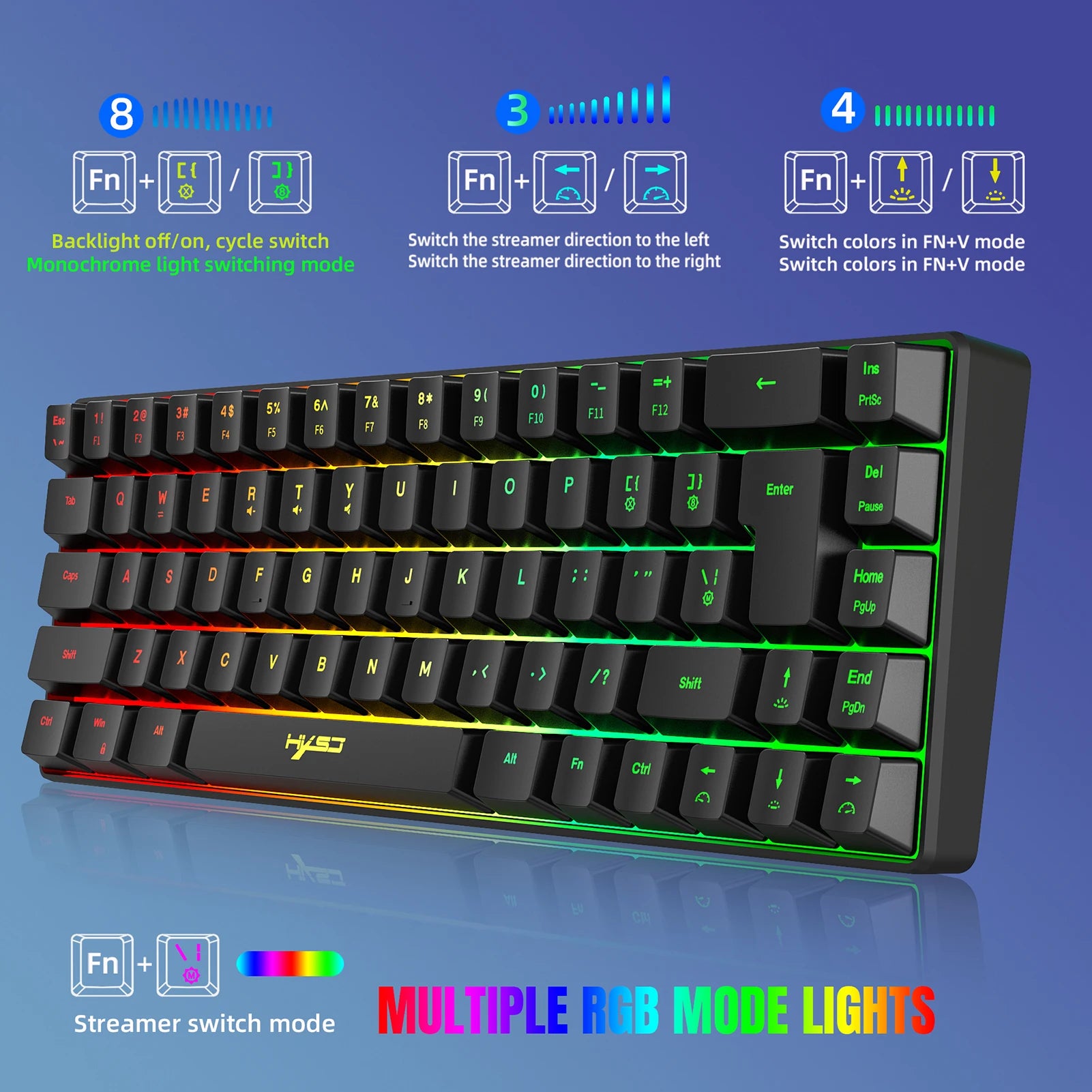 Teclado mecânico com fio V200 RGB