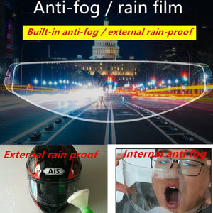 Película ante embaçante à prova de chuva para capacete Full Face