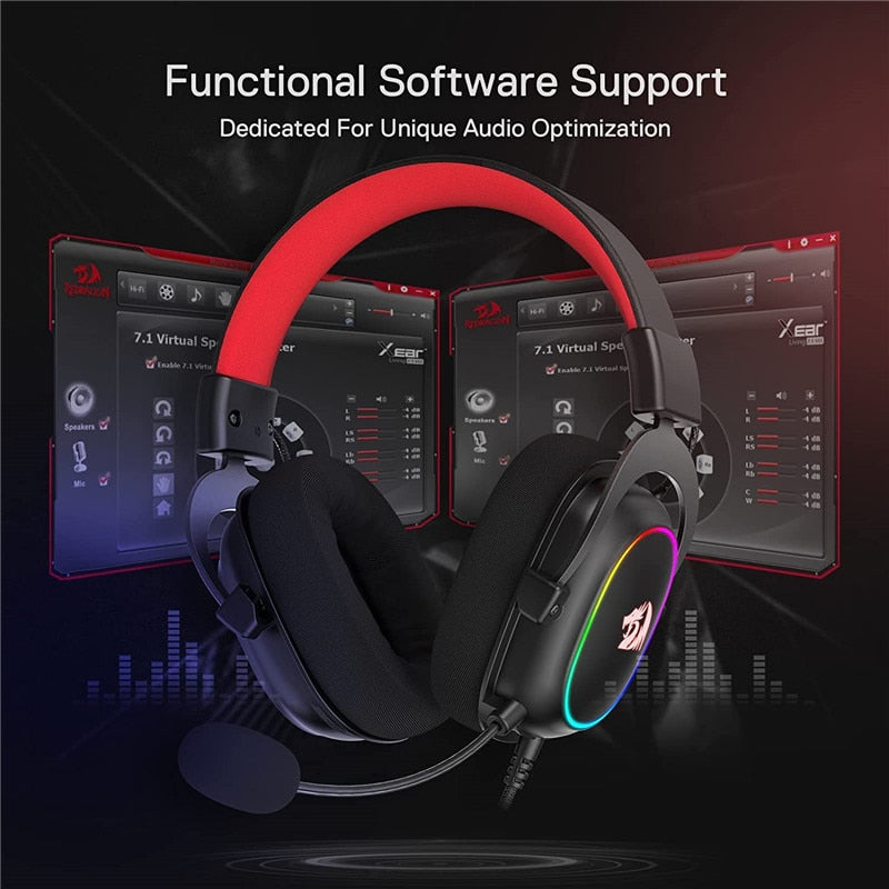 Fone de ouvido Redragon H510 Zeus X Wired Gaming RGB 7.1 Surround